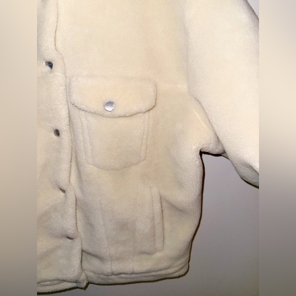 Anine Bing shearling oversized jacket ivory small teddy shacket - Picture 10 of 15